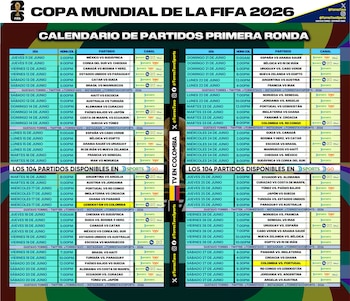 Com a confirmação dos jogos disponíveis via Disney Plus e ESPN, aqui está a programação dos jogos da Copa do Mundo de 2026 na Colômbia - crédito @TorresTavo/X