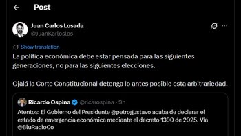 Juan Carlos Losada cuestionó el