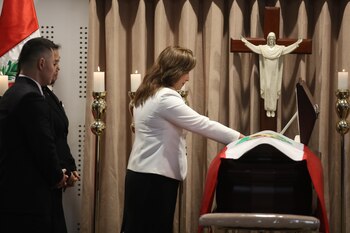 La presidenta de Perú, Dina