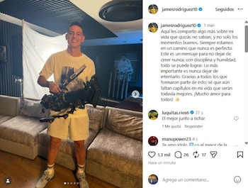 El futbolista agradeció por el apoyo recibido a la serie documental estrenada en Netflix el 21 de mayo - crédito @jamesrodriguez10/Instagram