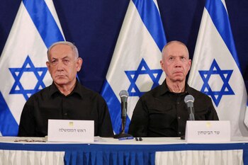 El primer ministro israelí Benjamin Netanyahu y el ministro de Defensa Yoav Gallant (REUTERS)