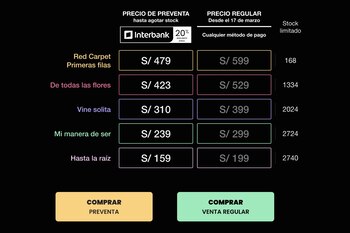 Precios para el concierto de