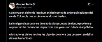 Gustavo Petro pidió a los