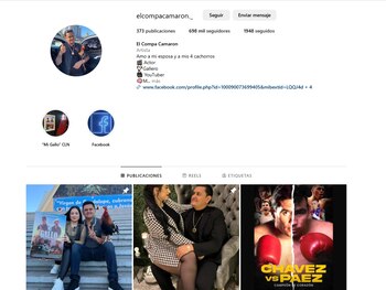 Así luce el feed de 'El Camarón'. (Captura de pantalla | IG: @elcompacamaron._)