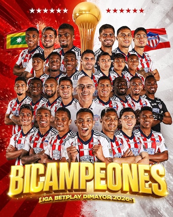 La plantilla completa de Junior de Barranquilla que alcanzó la estrella número doce en su historia - crédito Junior de Barranquilla