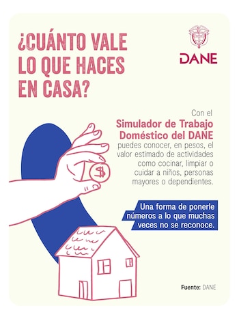 La herramienta digital del Dane sensibiliza sobre el impacto económico y social del trabajo doméstico, en línea con la Ley 2466 de 2025 - crédito Dane/X