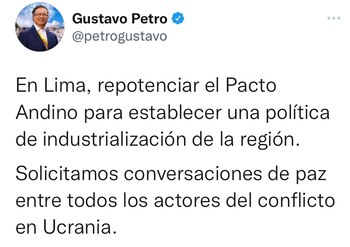 Tuit económico de Gustavo Petro