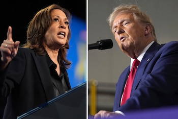 La candidata presidencial demócrata Kamala Harris y el candidato presidencial republicano Donald Trump (Fotos: AP)