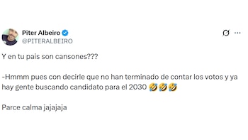 Piter Albeiro ironizó sobre la rapidez con la que algunos ya piensan en las elecciones de 2030, llamando a la calma antes de anticipar escenarios futuros - crédito @PITERALBEIRO/ X