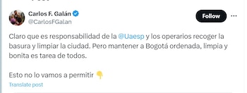 Carlos Fernando Galán se pronunció