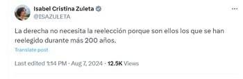 Isabel Zuleta arremetió contra la