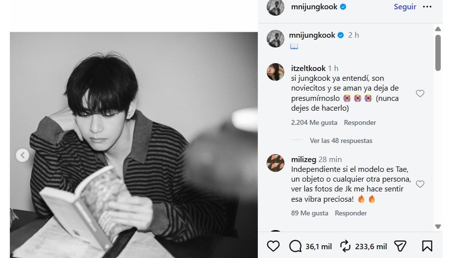 El libro del Nobel colombiano apareció en una serie de imágenes de Taehyung capturadas por Jungkook, lo que despertó cientos de comentarios - crédito @mnijungkook/Instagram