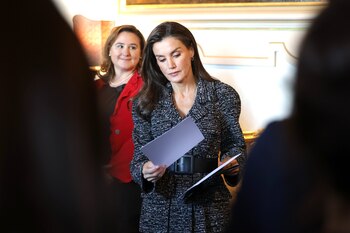 La reina Letizia, en la sede de La reina Letizia en su visita la sede de la F.A.O (Organización de las Naciones Unidas para la Alimentación y la Agricultura). (X / @CasaReal)