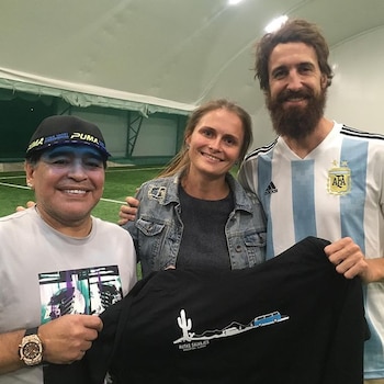Se encontraron con Diego Maradona