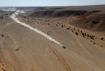 Vista general del tramo de la etapa 4 del Dakar en Arabia Saudita
