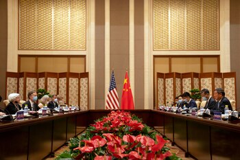 El encuentro entre Janet Yellen y He Lifeng en Beijing, China (Mark Schiefelbein/Pool via REUTERS)
