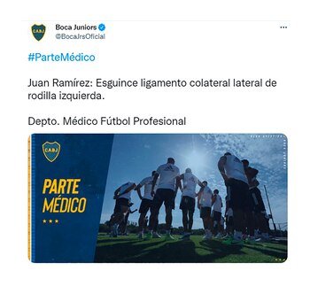 El parte oficial de Boca