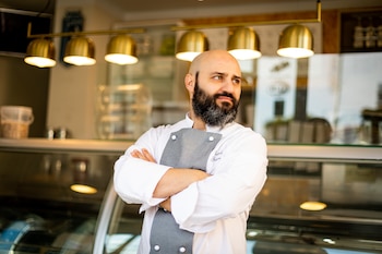 Carlo Guerreiro, heladero en La Cremería (La Cremeria Gelato Italiano)