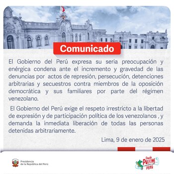 Comunicado de Presidencia.