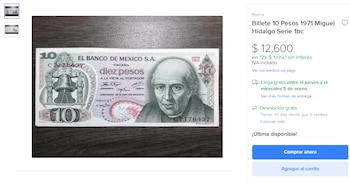 Ejemplar de Hidalgo. Mercado Libre