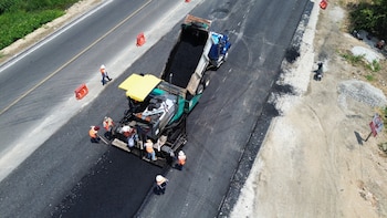 Así marchan los trabajos de la carretera. (Gobierno de México)