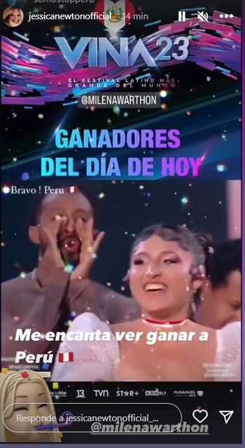 Milena Warthon recibió mensajes de