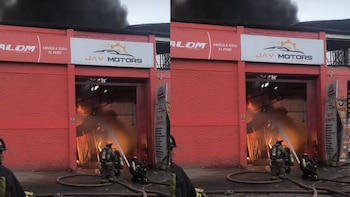 Fuego se extendió a taller automotriz| América Noticias
