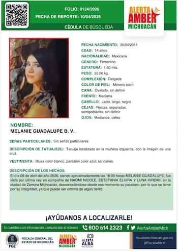 (Alerta Ámber Michoacán)