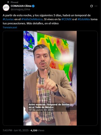 Foto: X: @conagua_clima