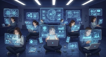 Los jóvenes se rodean de