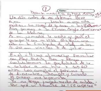 Carta de Mauricio Fernandini