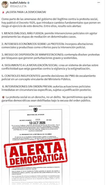 Isabel Zuleta enumeró seis alertas sobre la nueva reglamentación - crédito @ISAZULETA/X