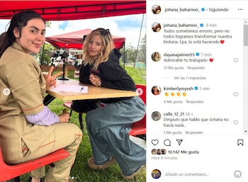Las imágenes fueron compartidas por la propia Johana Bahamón, acompañadas de unas palabras para la creadora de contenido - crédito @johana_bahamon_/Instagram
