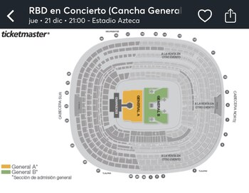 Mapa cancha RBD Estadio Azteca.