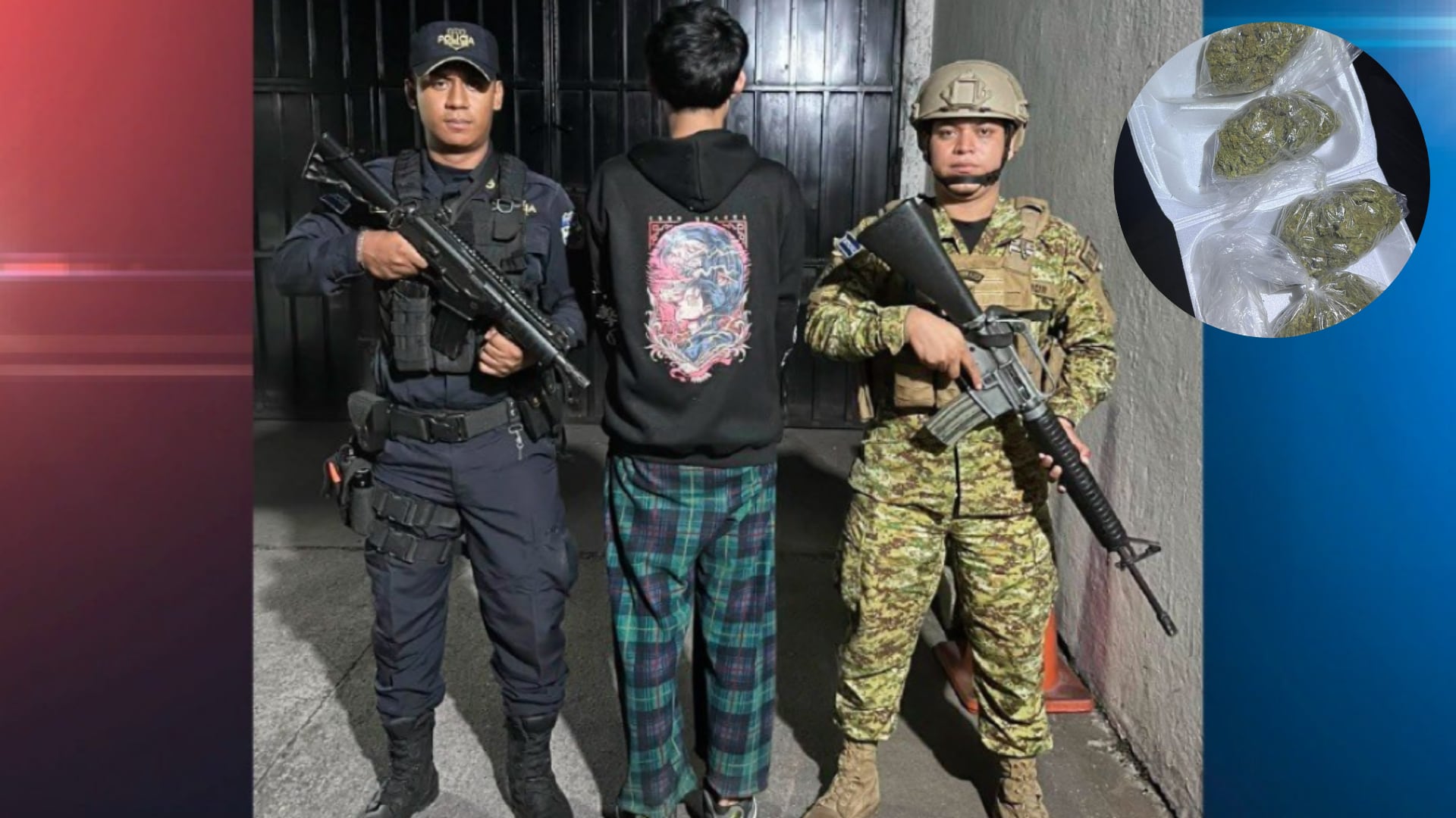 Un adolescente de 17 años es detenido con marihuana oculta en un recipiente de comida en El Salvador