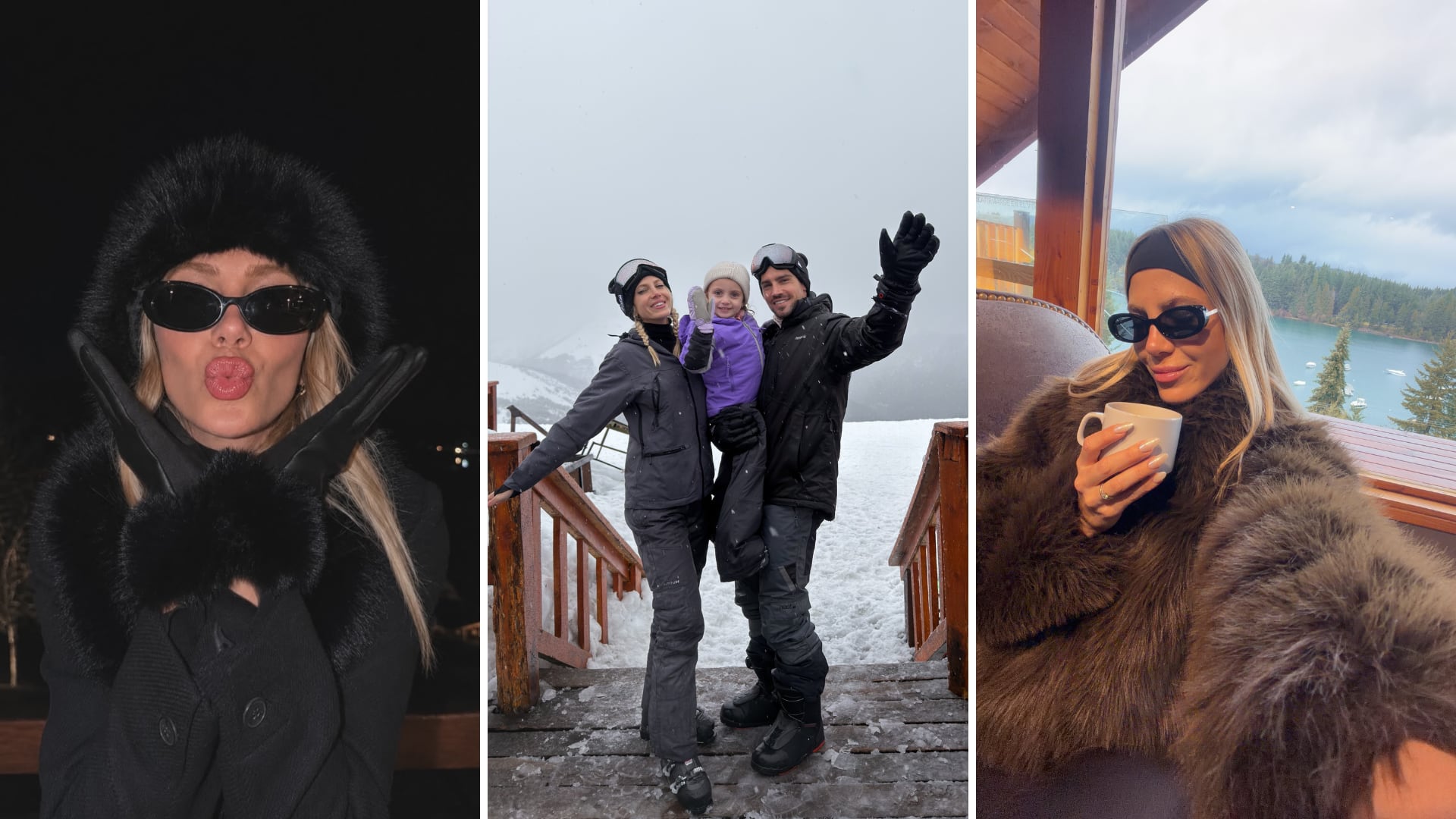 Cande Ruggeri disfruta de un viaje invernal en la Patagonia con su familia
