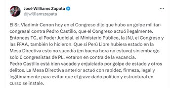 Comunicado de José Williams