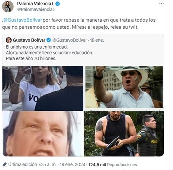 Captura de pantalla del trino