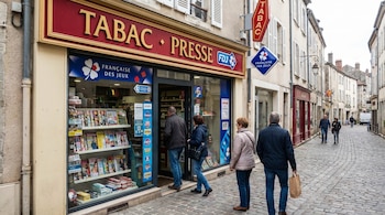 Varias personas entran a estanco