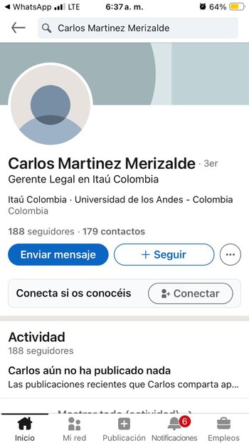 En su cuenta de LinkedIn