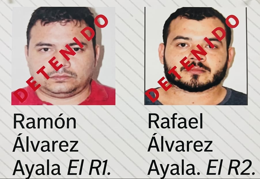 Fotografía antigua de los hermanos Álvarez Ayala tras una detención en el año 2012. El R1 ya fue recapturado y el R2 está prófugo. (Crédito: especial)