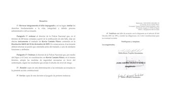 Fragmento del fallo del Tribunal