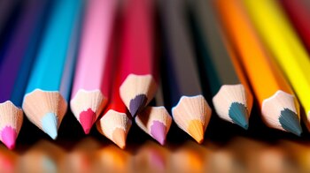 Los vibrantes lápices de colores