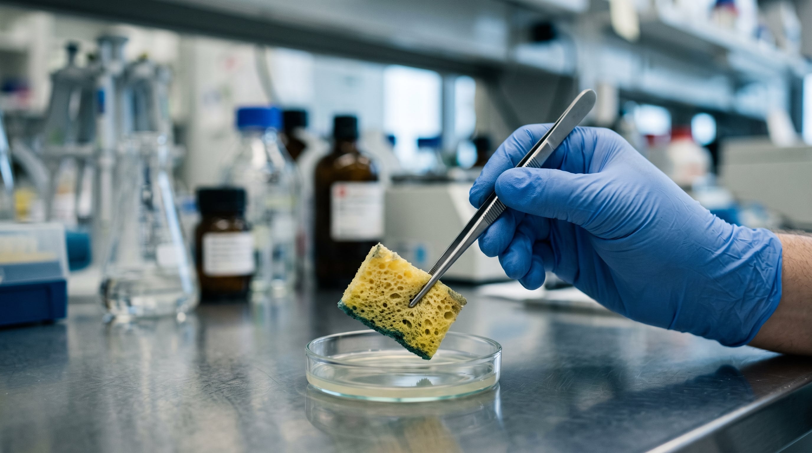 La investigación publicada en Journal of Food Protection indicó que E. coli y Salmonella Enteritidis alcanzaron cargas bacterianas de cientos de millones por sección de esponja (Imagen Ilustrativa Infobae)