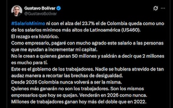 Gustavo Bolívar reaccionó al aumento