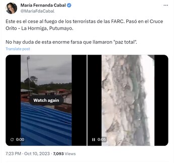 María Fernanda Cabal adjudica hechos