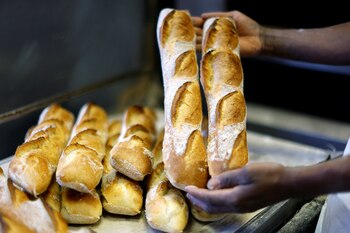 Baguettes en la panadería "Armand"