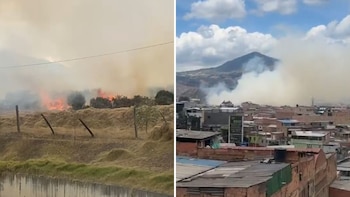 Incendio forestal cerca a batallón de Artillería del Ejército se registra en el sur de Bogotá: la columna de humo preocupa a los vecinos