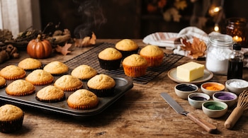 Reparte la masa en los capacillos y hornea hasta que los cupcakes estén dorados, firmes y listos para enfriar - crédito VisualesIA Infobae