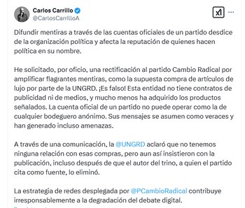Carlos Carrillo exigió a Cambio